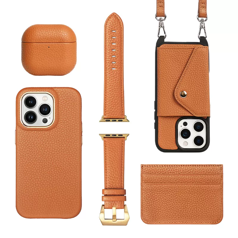 Sinco custom leather phone case with strap crossbody