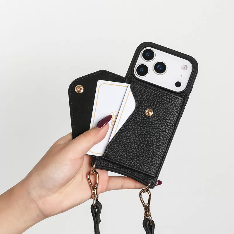 Sinco phone case with chain custom leather with card holder
