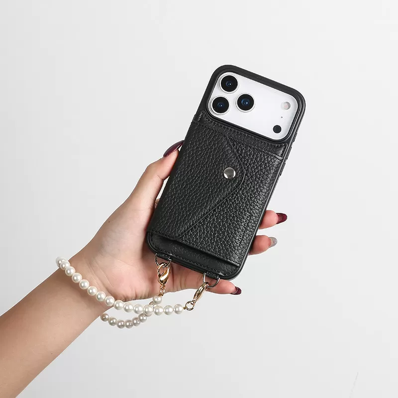 Sinco custom leather lanyard phone case with card holder
