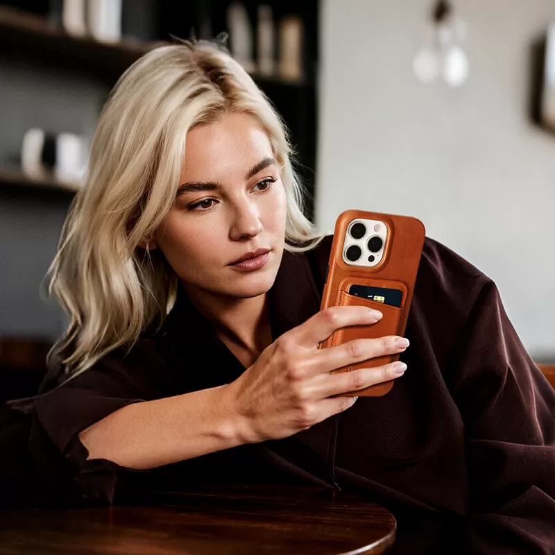 Sinco custom leather phone case with magnetic card holder