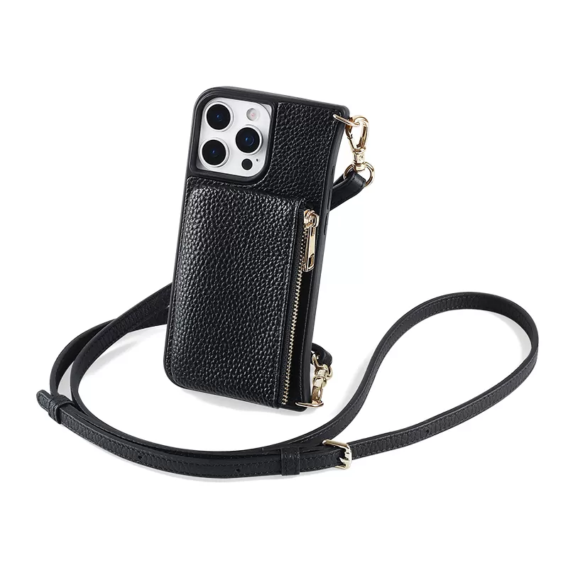 Sinco phone case with crossbody strap custom leather