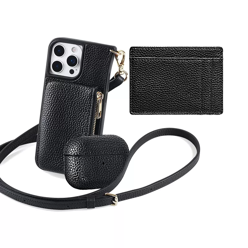 Sinco phone case with crossbody strap custom leather