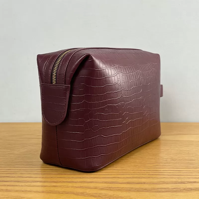 Sinco luxury top grain leather toiletry bag custom