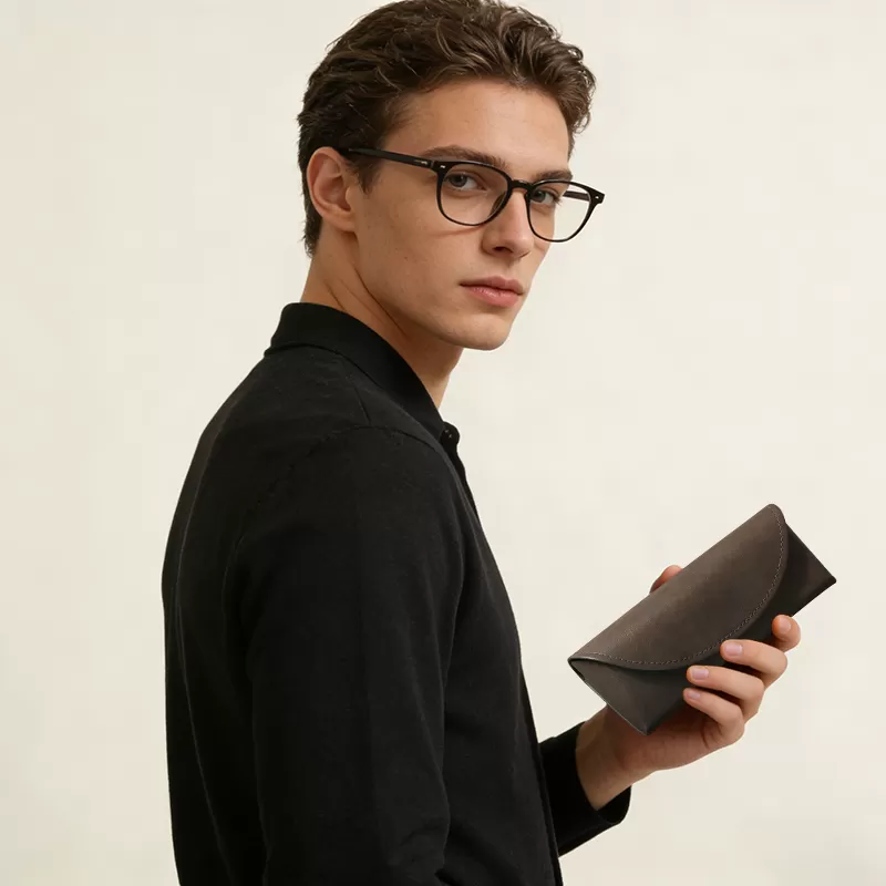 Sinco oem genuine leather eyewear leather cases custom