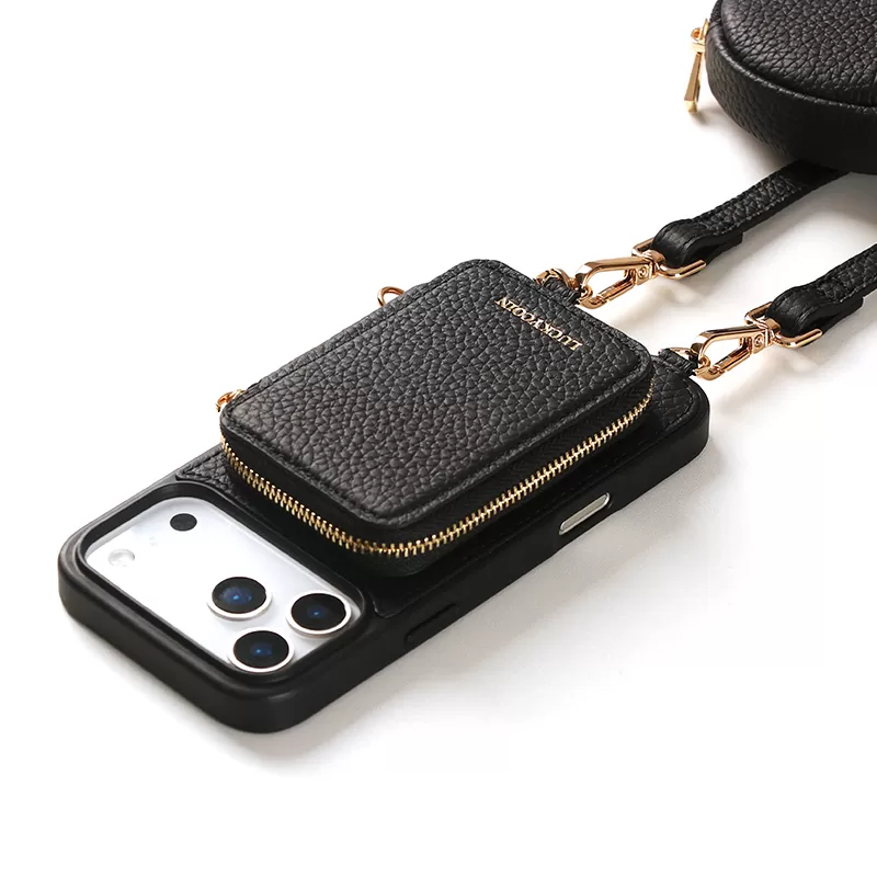 Sinco cowhide leather phone case with pouch custom