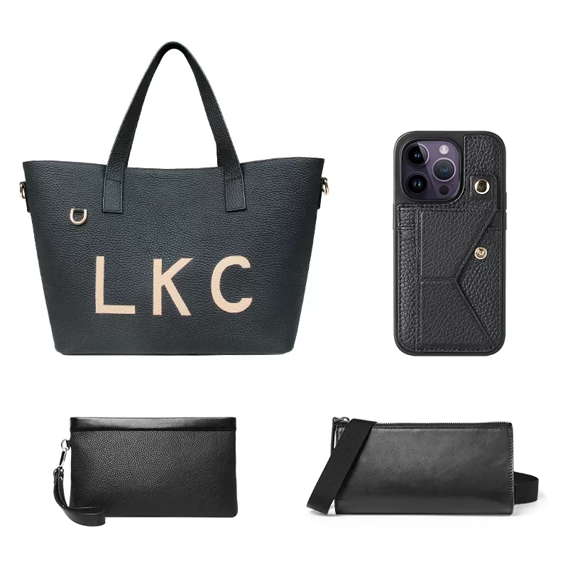 Sinco premium cowhide pattern leather tote bag custom