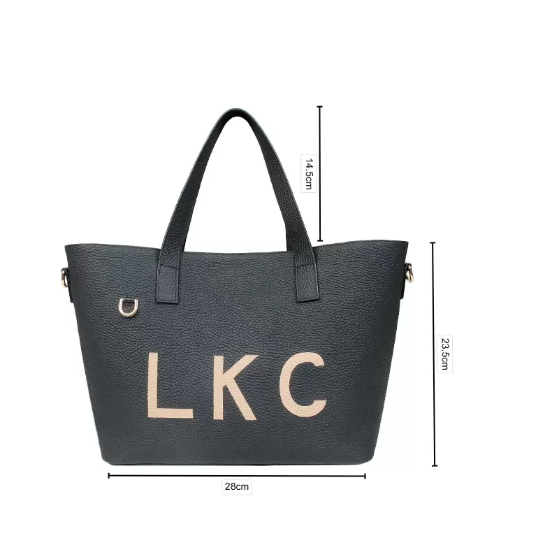 Sinco premium cowhide pattern leather tote bag custom