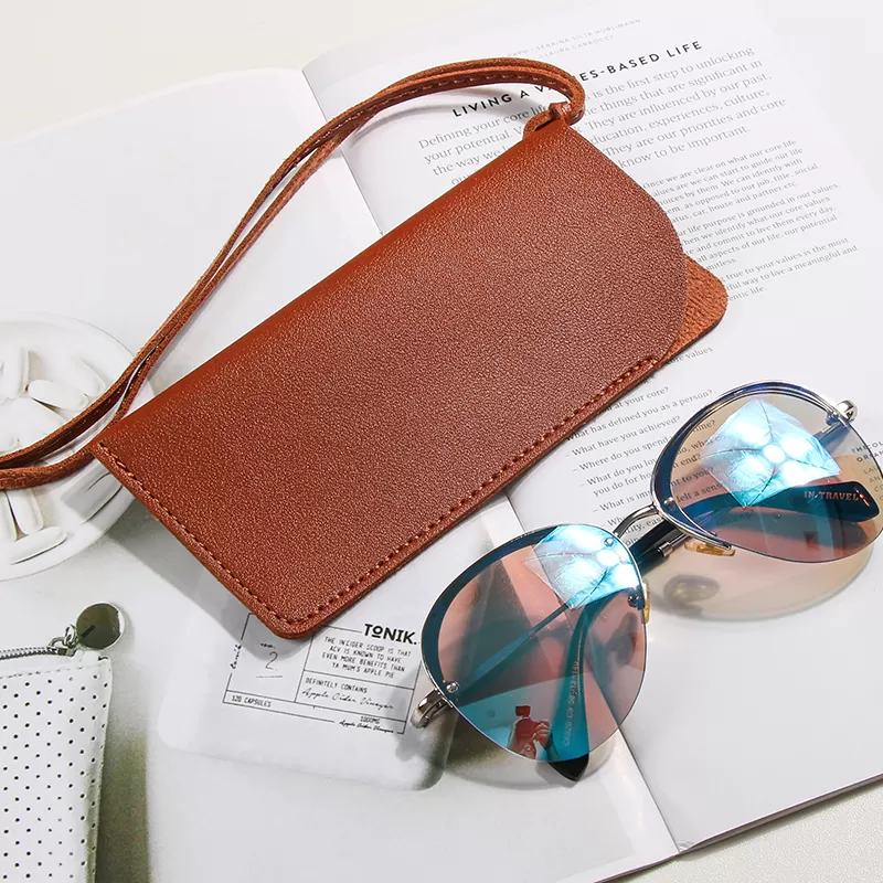 Sinco custom eyewear genuine leather cases lanyard design