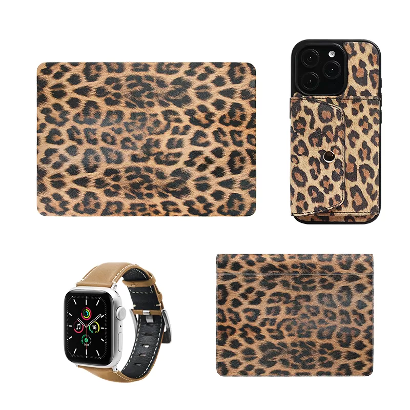 Sinco custom pu leather leopard laptop case cover trendy