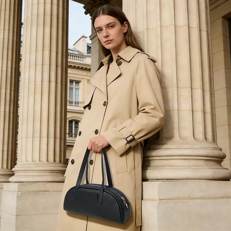 Sinco custom top grain cowhide lychee leather handbag