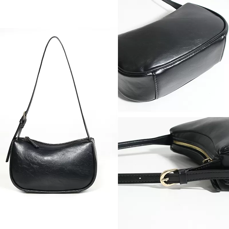 Sinco custom black leather shoulder bag for women 2026