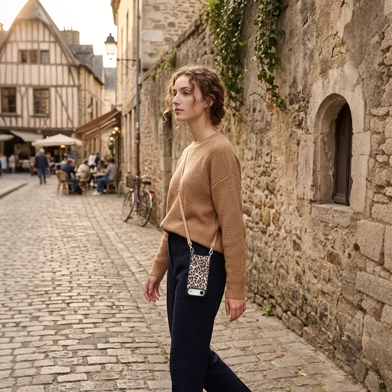 Sinco leopard print phone case with card slot