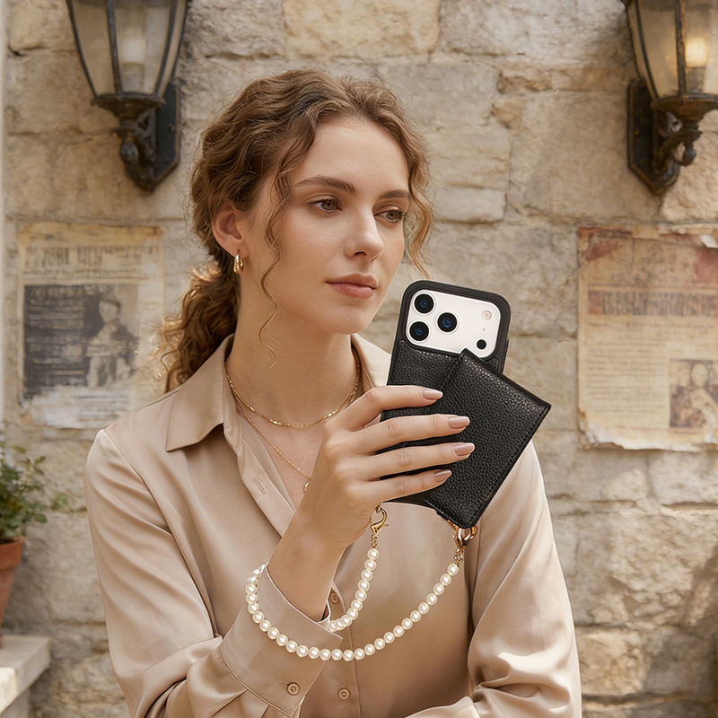 Sinco custom crossbody phone case with detachable card holder