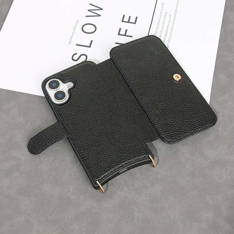 Sinco custom leather crossbody phone case with card holder