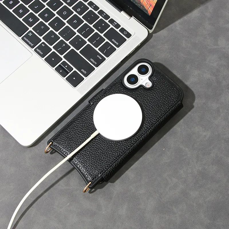 Sinco custom leather crossbody phone case with card holder