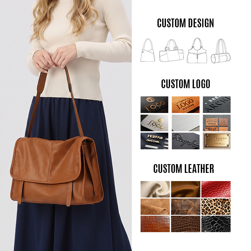Sinco Vegetable Tanned Sheepskin Leather Messenger Bag