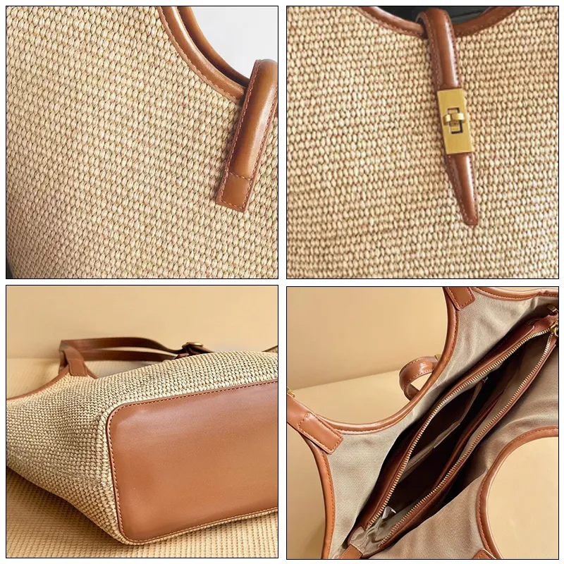 Sinco Custom Premium Leather Trim Woven Tote Bag