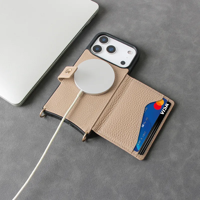 Sinco Custom Leather Wallet Phone Case with Detachable Card Holder