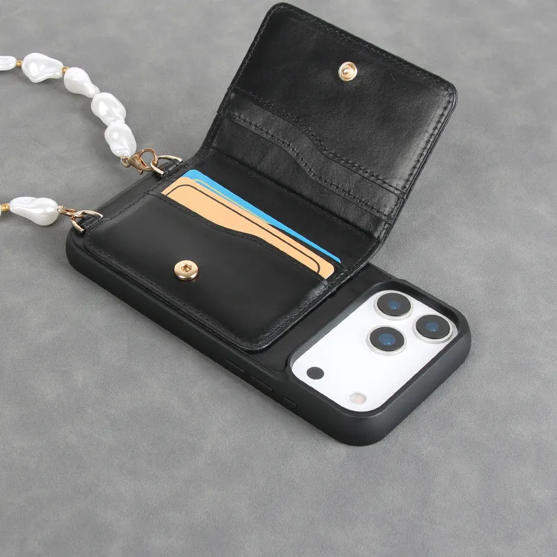 Sinco Genuine Leather Wallet Phone Case for iPhone 17 18 Pro Max