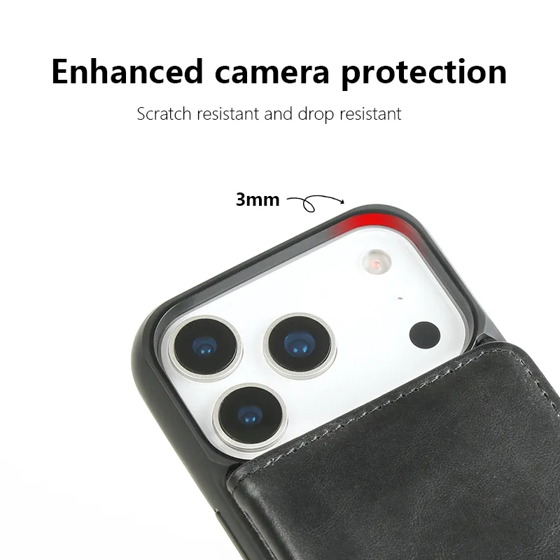 Sinco Genuine Leather Wallet Phone Case for iPhone 17 18 Pro Max