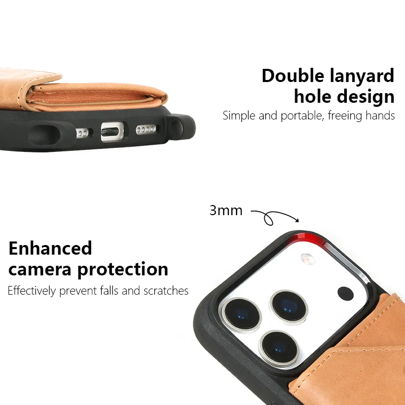 Sinco Vintage Leather Wallet Phone Case for iPhone 17 18 Pro Max
