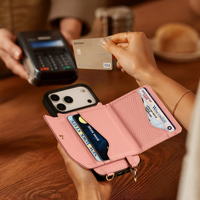 Sinco Custom Genuine Leather Wallet Phone Case for iPhone