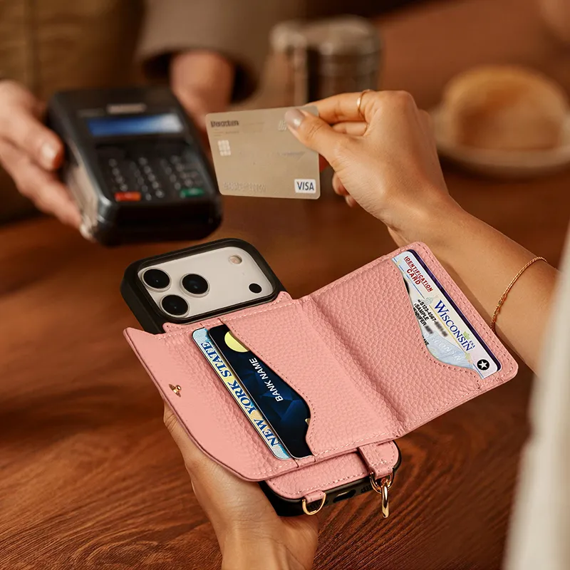 Sinco Custom Genuine Leather Wallet Phone Case for iPhone