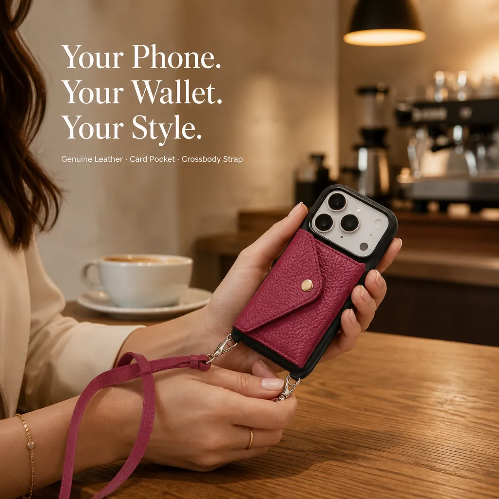 Sinco Custom Genuine Leather Wallet Phone Case for iPhone 18 Pro Max