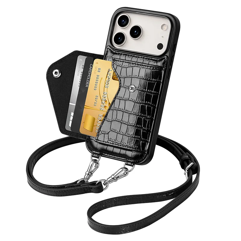 Sinco Custom Genuine Leather Crossbody Phone Case for iPhone 17 18 Pro Max