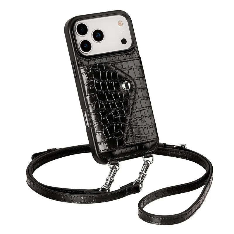 Sinco Custom Genuine Leather Crossbody Phone Case for iPhone 17 18 Pro Max