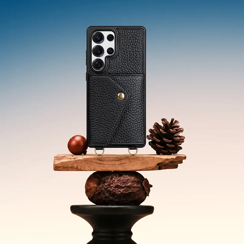 Sinco Custom Genuine Leather Crossbody Phone Case for Samsung