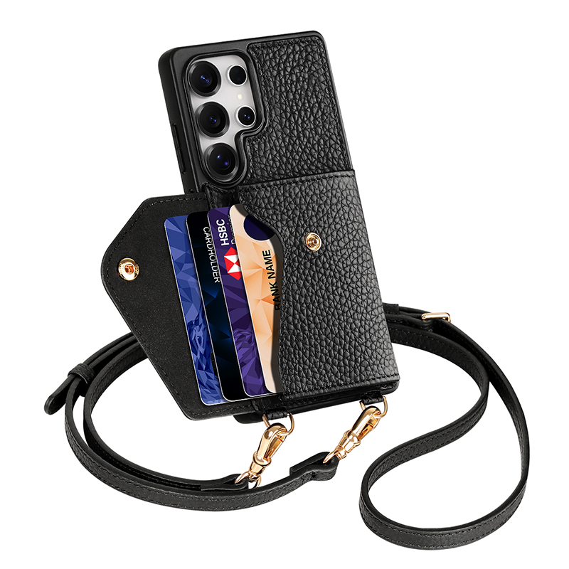 Sinco Custom Genuine Leather Crossbody Phone Case for Samsung