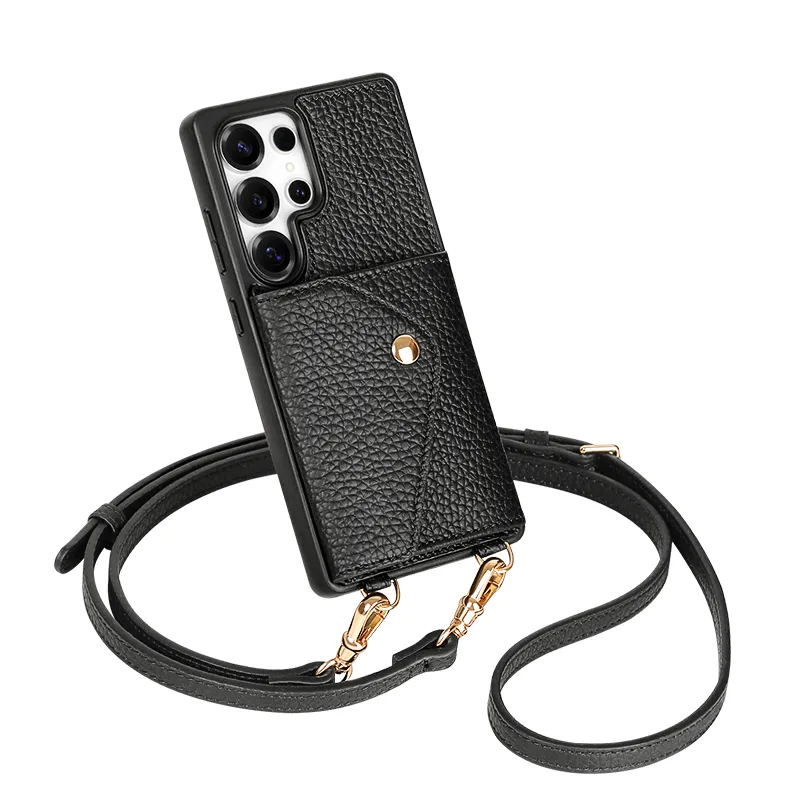 Sinco Custom Genuine Leather Crossbody Phone Case for Samsung