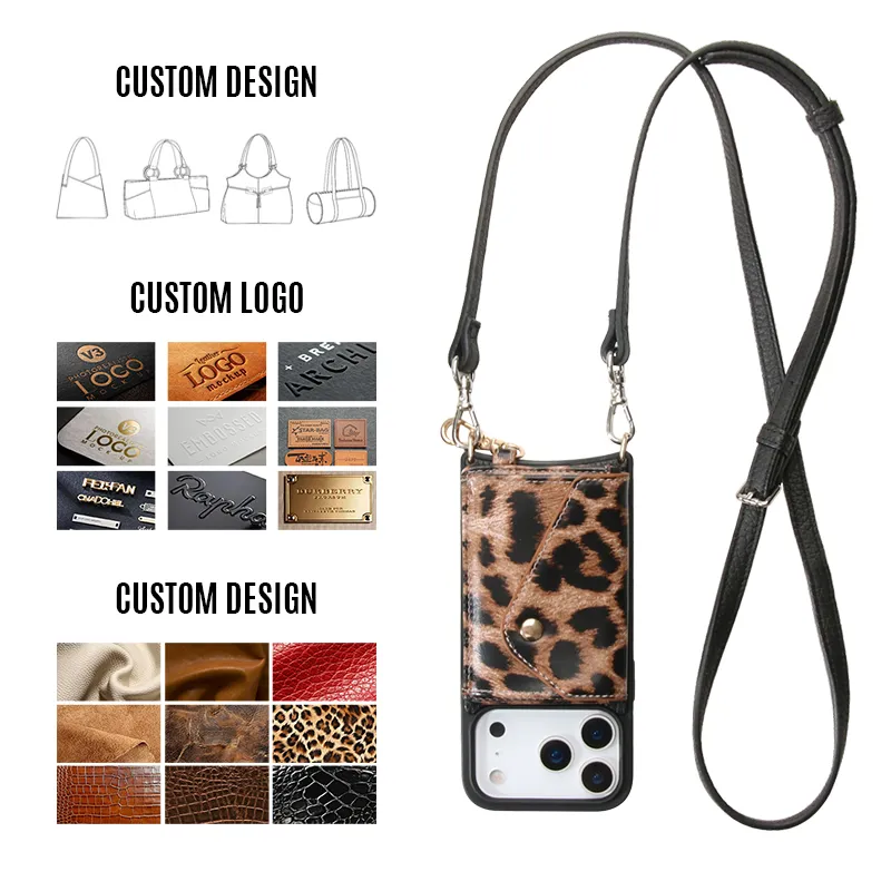Sinco Custom Genuine Leather Magnetic Wallet Phone Case for iPhone 17 18 Pro Max