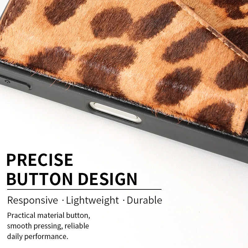 Custom Custom Leopard Print Crossbody Phone Case with Magnetic Card Holder