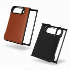 New Arrival: Leather-Covered iPhone Duo Flip Case with Customizable Frame